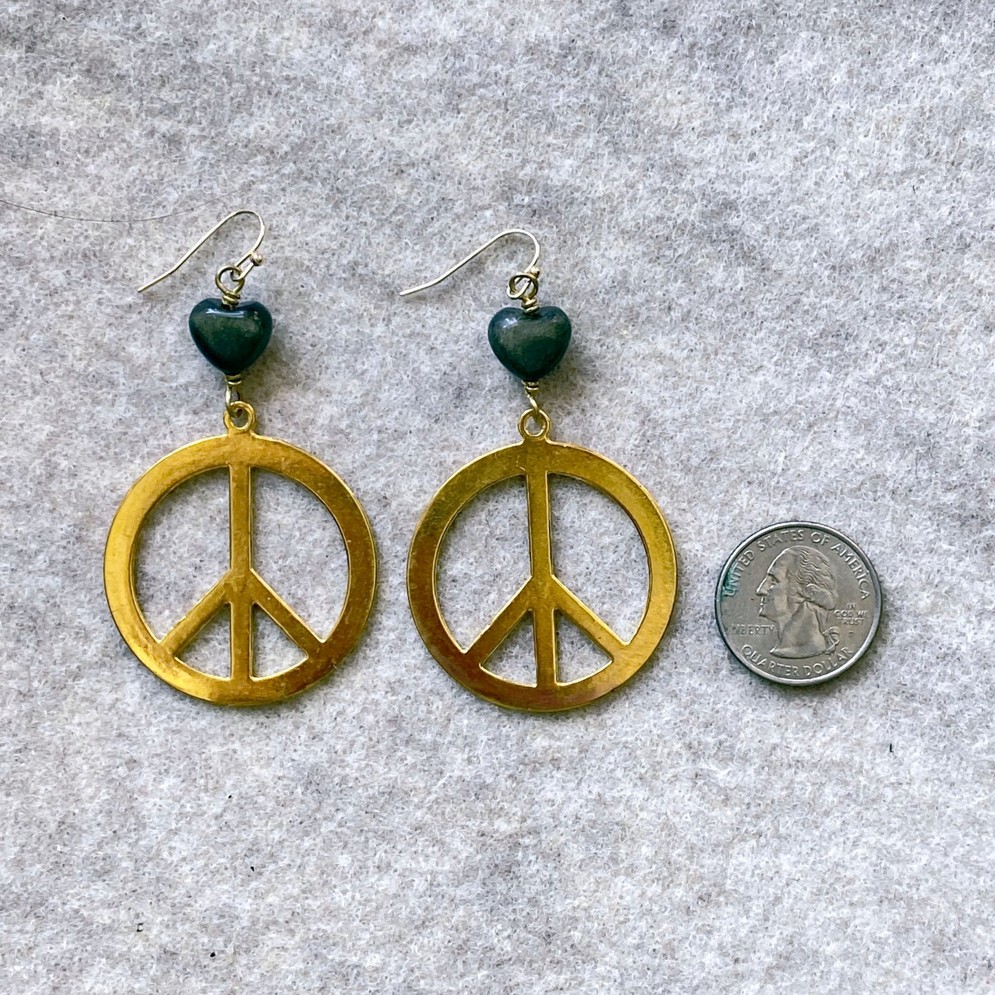 Brass Peace Signs and Gold Obsidian