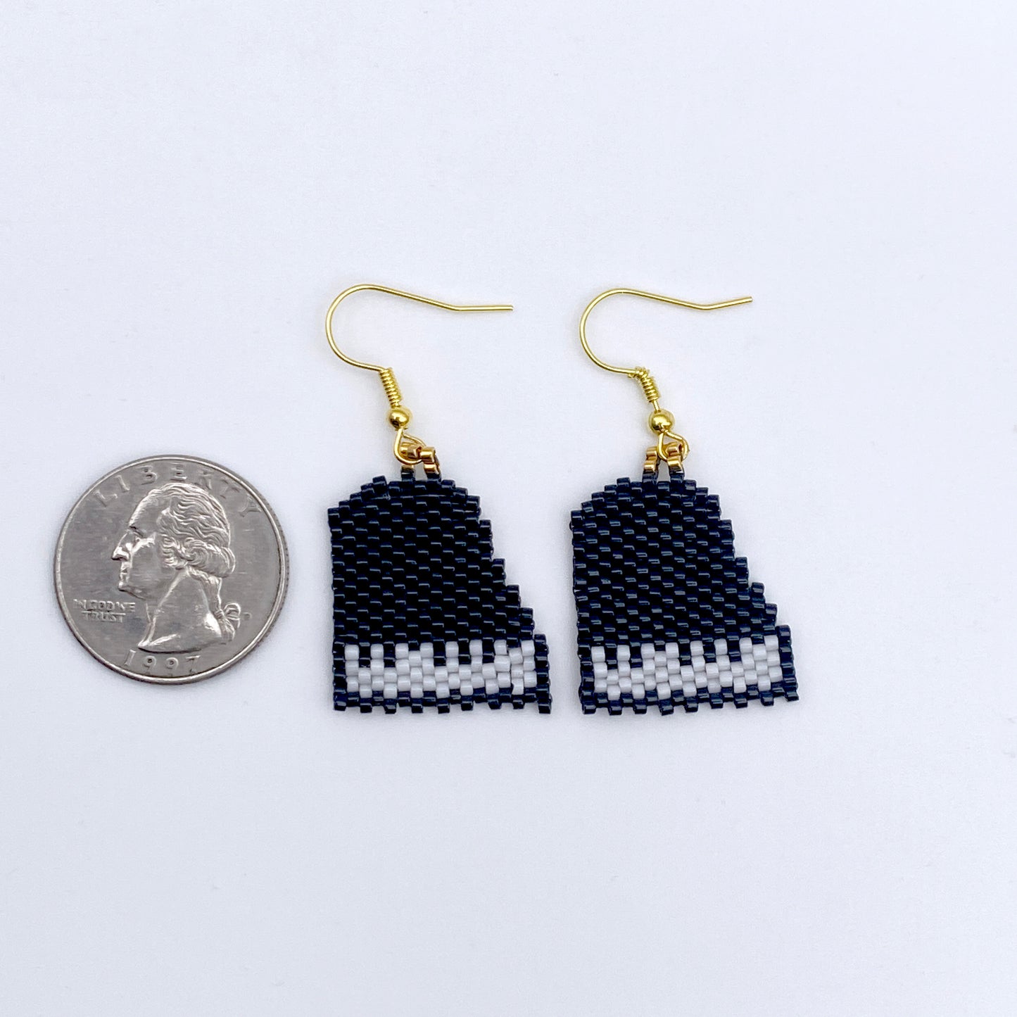Piano Earrings, glass beads
