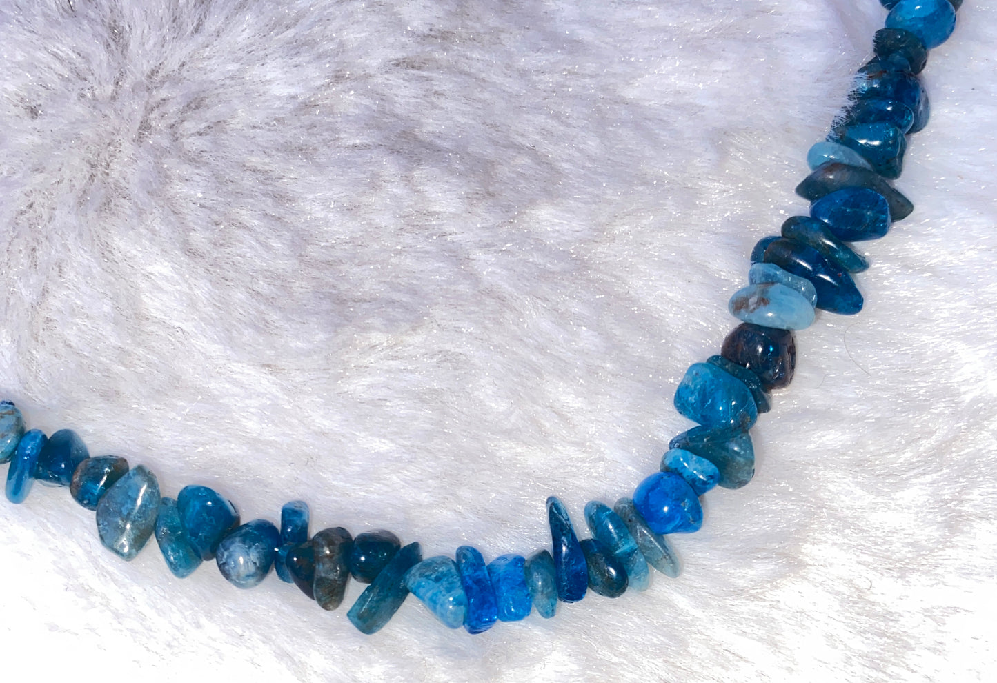 Blue apatite Chip choker necklace
