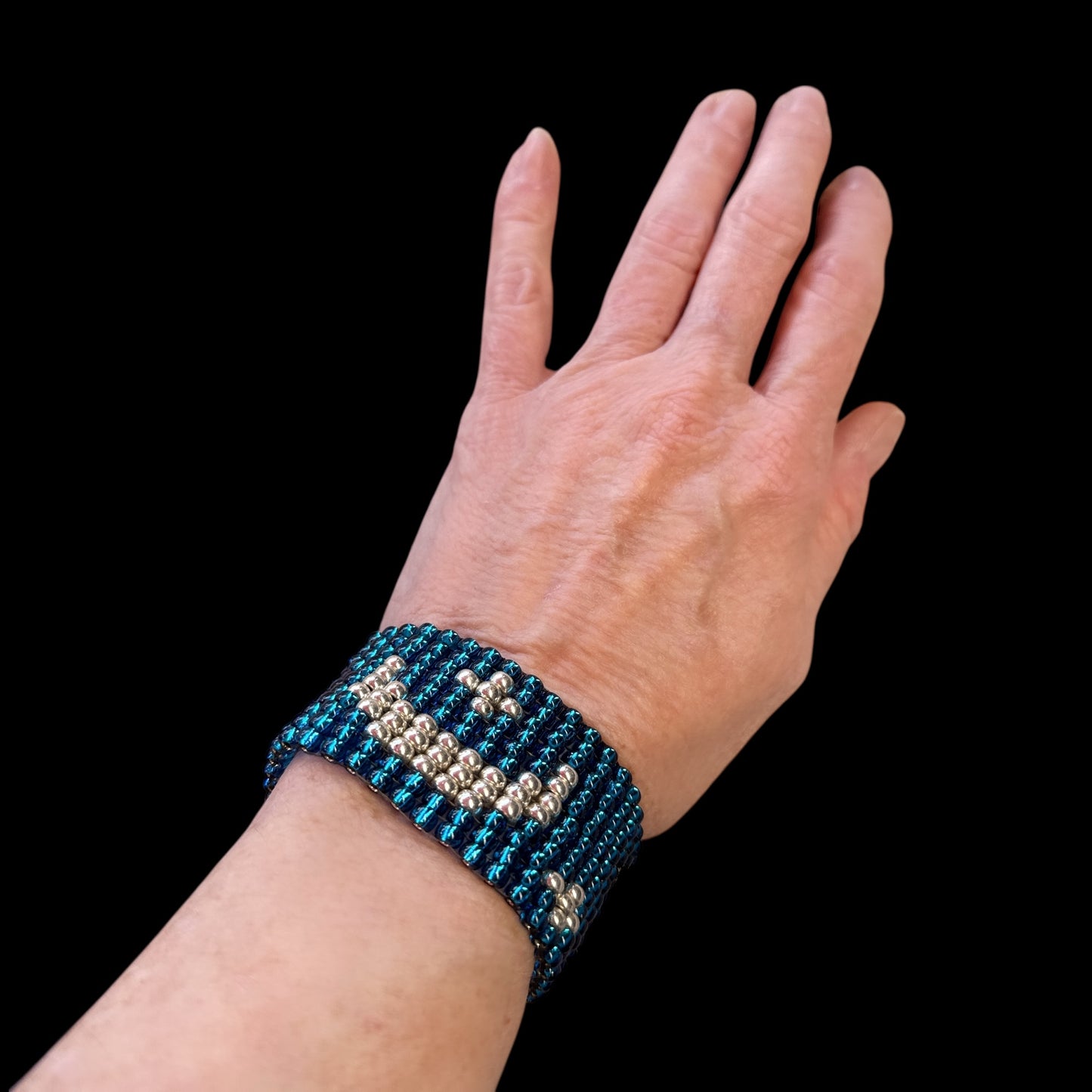 Moon and Stars Glass Beaded Bracelet