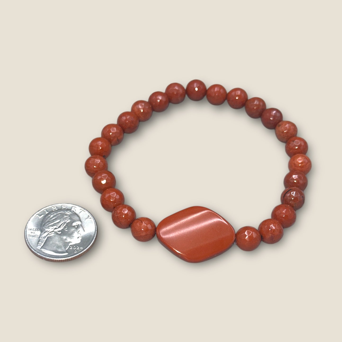 Red Jasper Beaded Bracelet