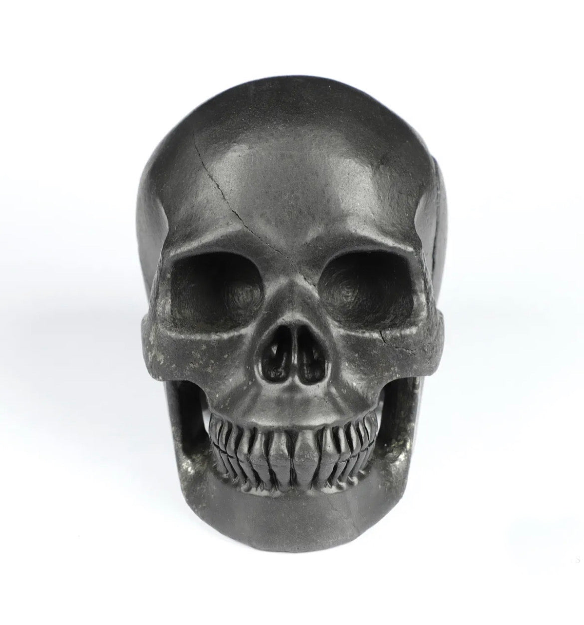Large Shunghite gemstone Skull