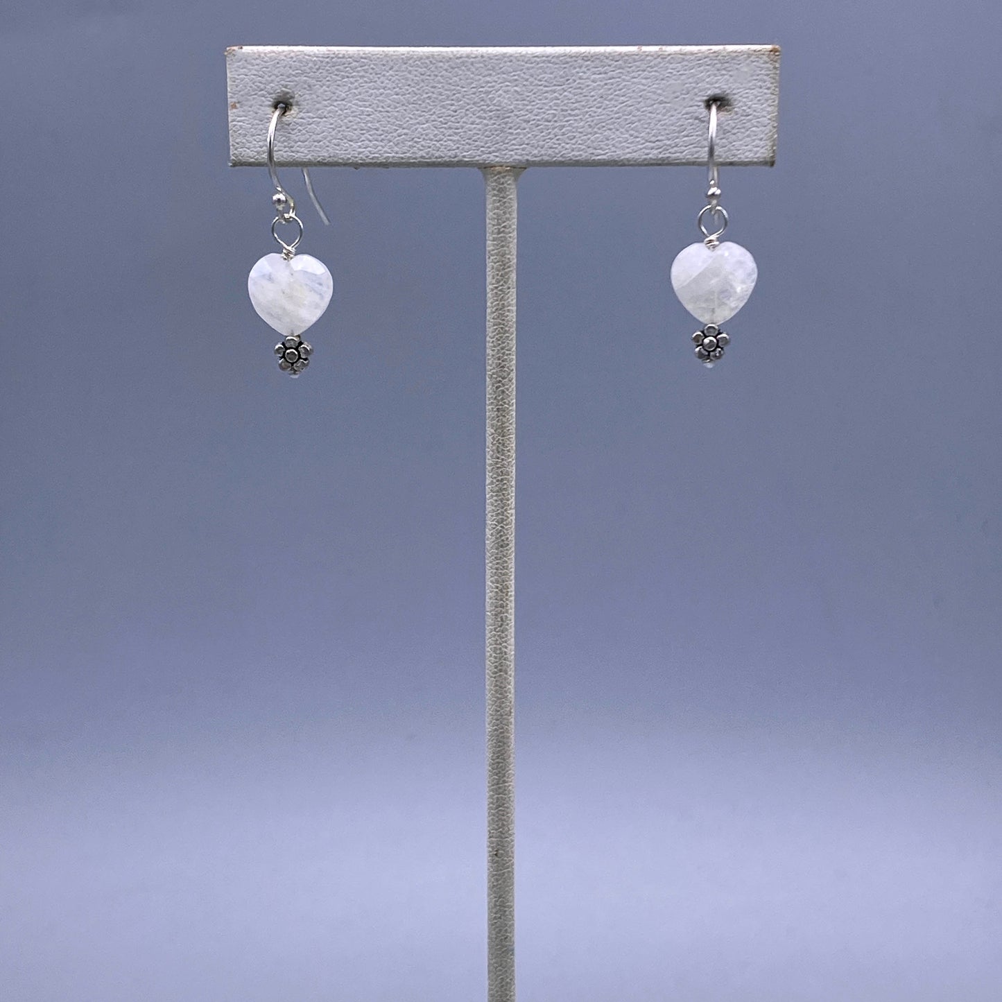 Moonstone Heart and Flower Earrings