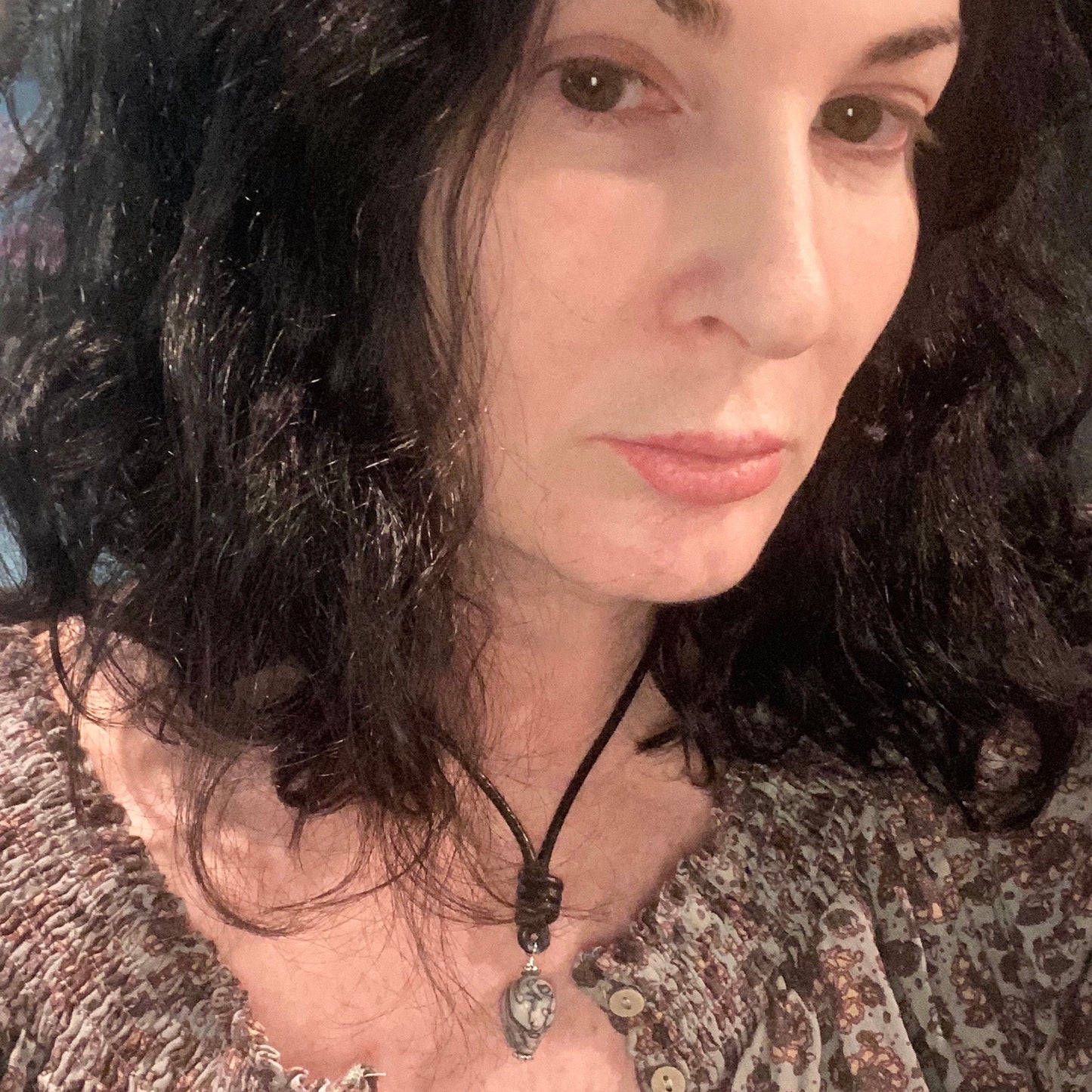 Leather and Gemstone Skull necklaces with Sterling Silver