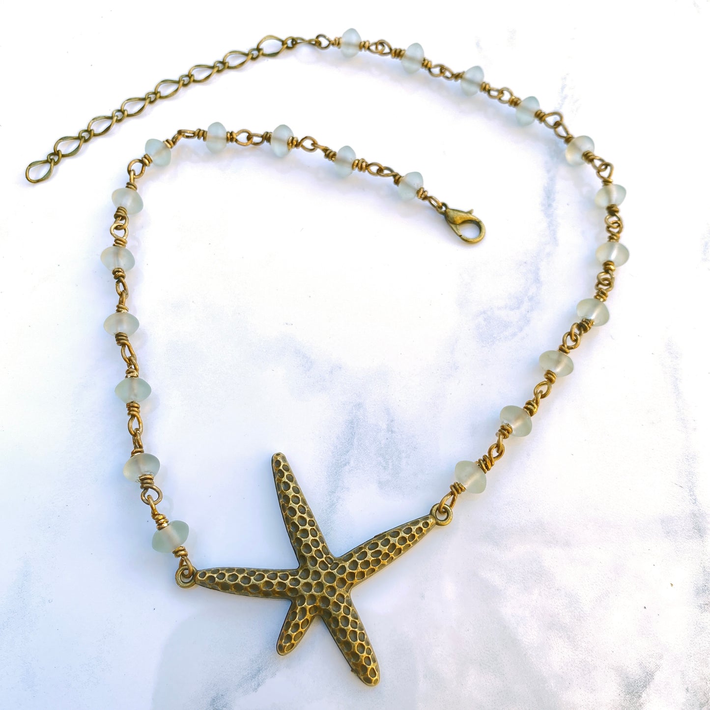 Starfish and Quartz gemstone Choker Necklace