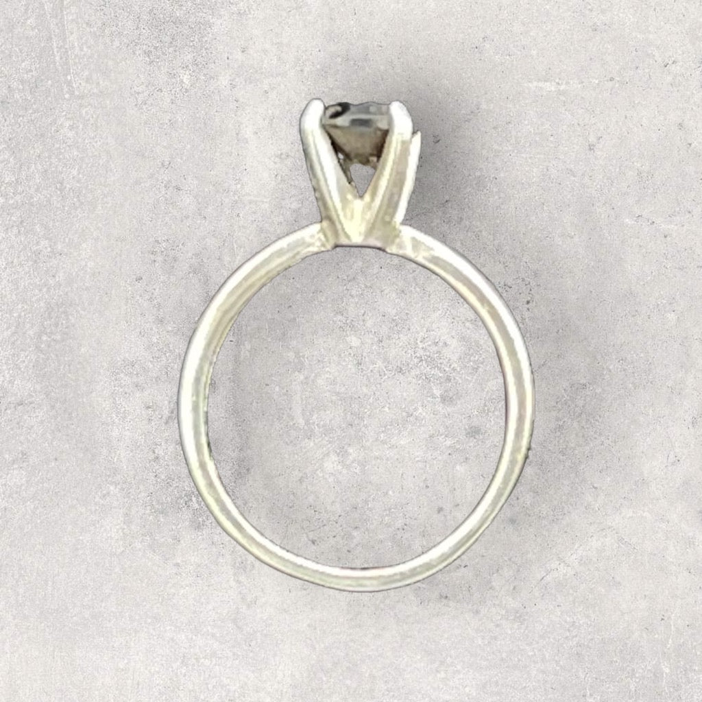 Sterling silver Black Spinel gemstone Ring