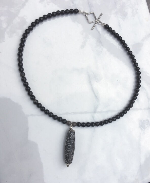 Men’s Tibetan Agate Gemstone Necklace
