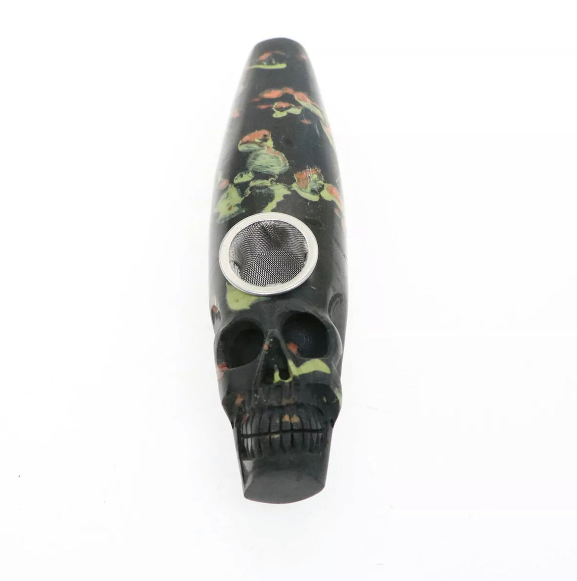 Plum Blossom Stone Skull Smoking Pipe