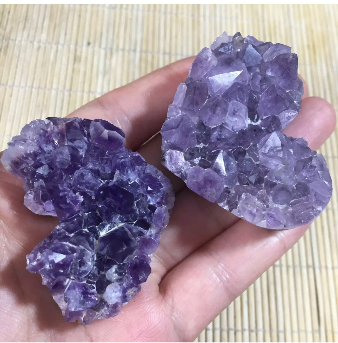 Natural Amethyst heart-shaped gem quartz cluster crystal Mineral specimens