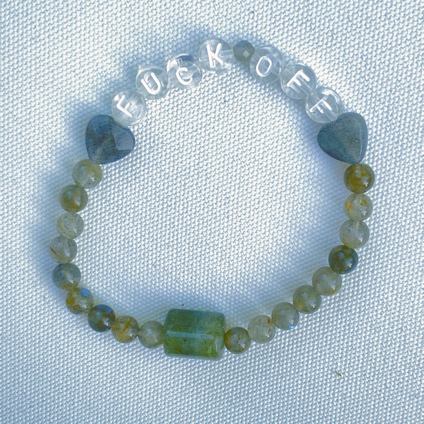 Women’s Labradorite Gemstone “Curse” stretch bracelet