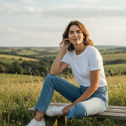 Labradorite Kitty Cat Face Earrings