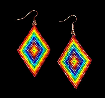 Beaded Glass Pride Earrings