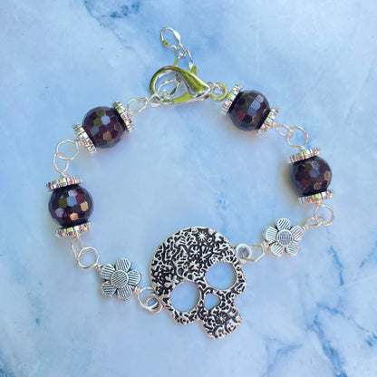 Sugar Skull and Gemstone Bracelets