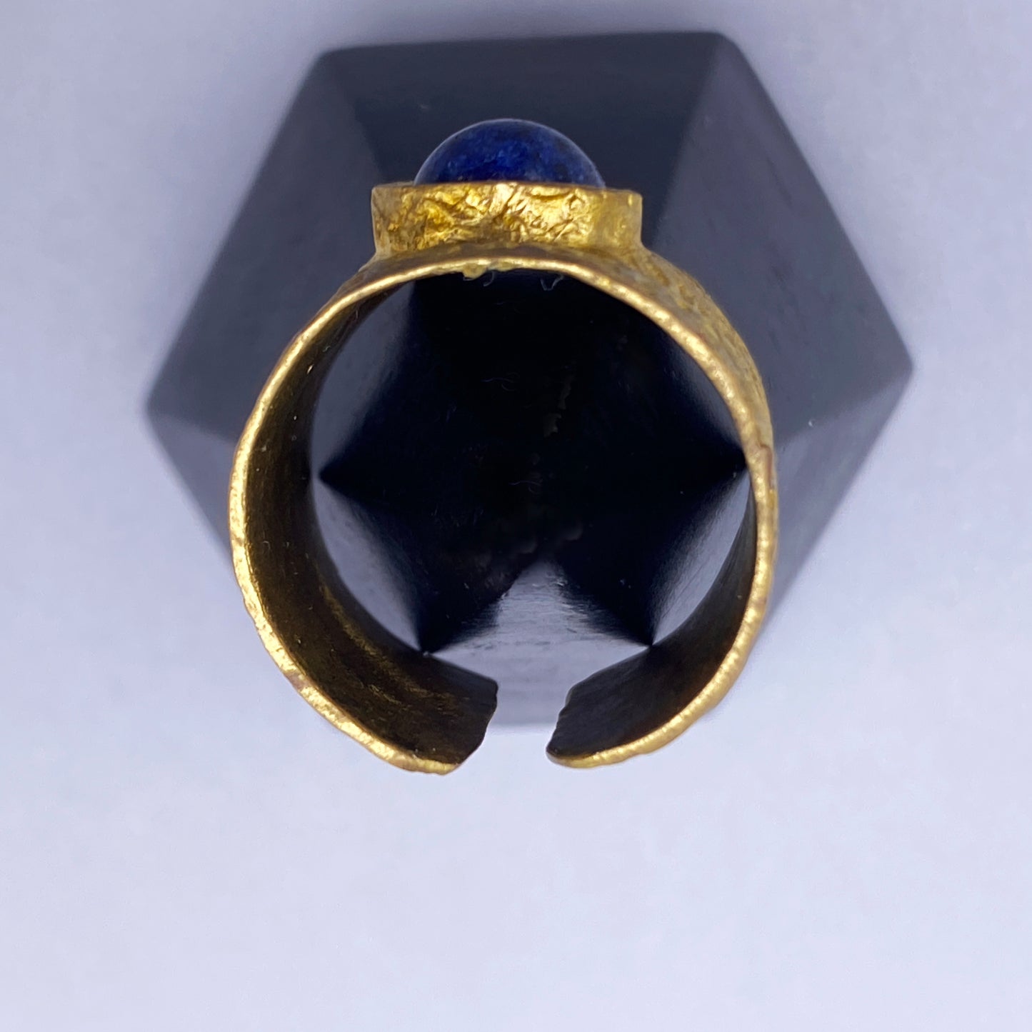 Lapis Lazuli Gemstone Brass Ring