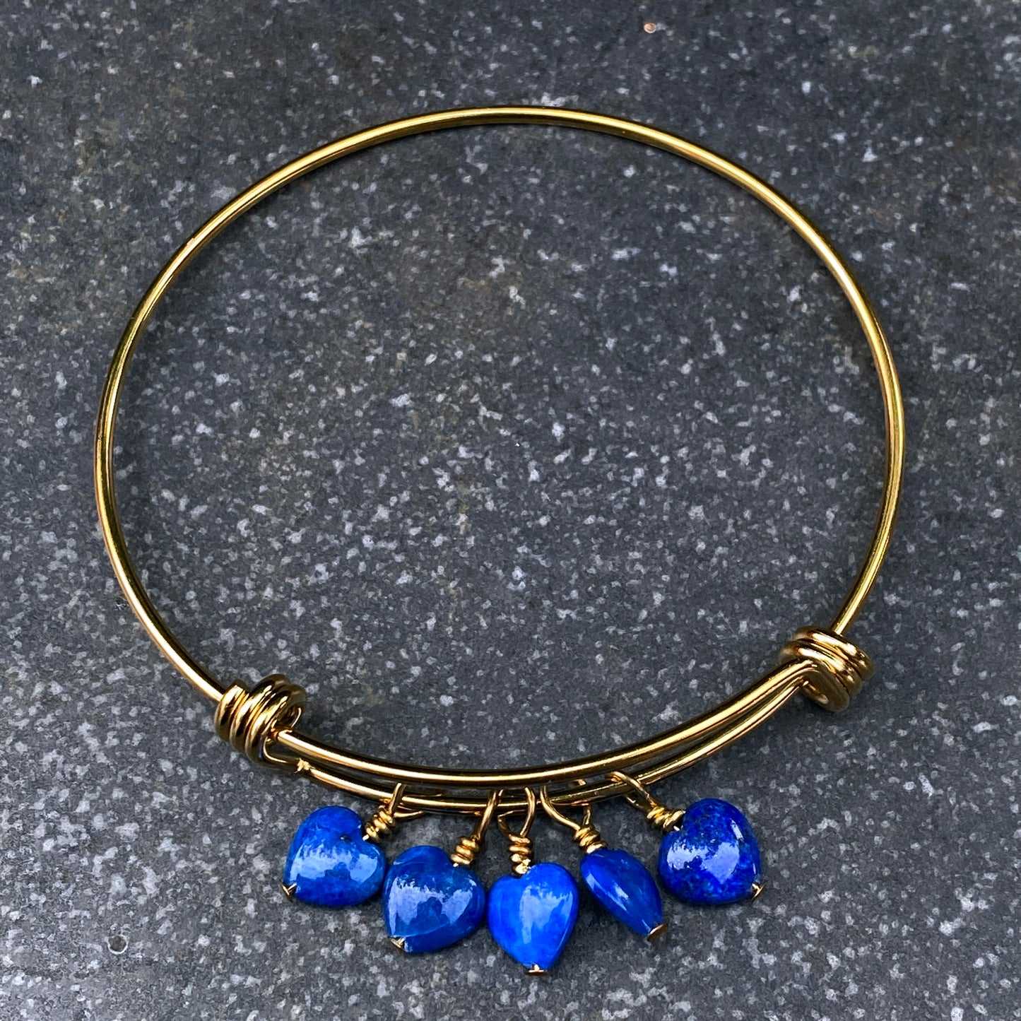 Lapis Lazuli Heart Bangle