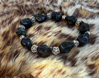 Skull and rose bracelet