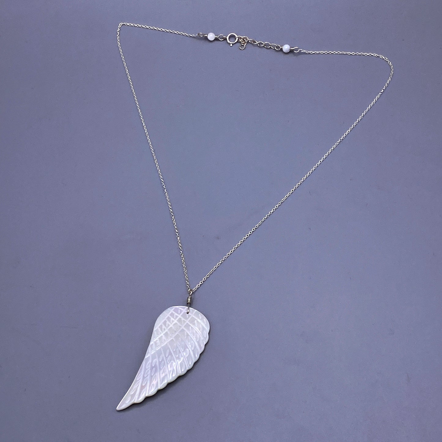 Mother of Pearl Wing Pendant necklace