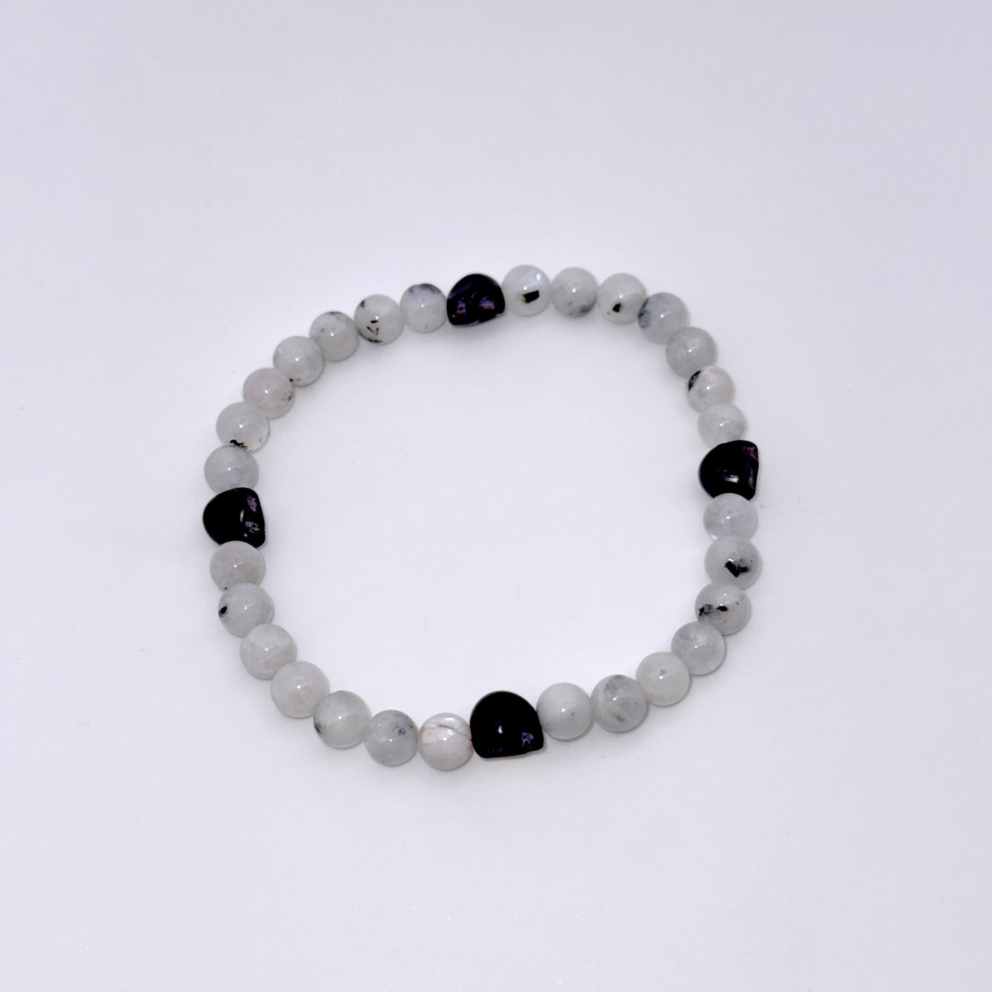 Moonstone and Howlite Skull Bracelet