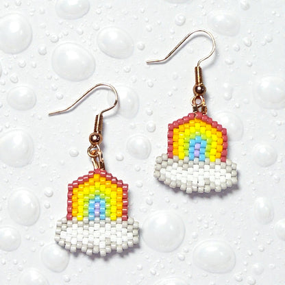 Beaded Glass rainbow Earrings