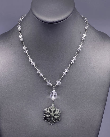 Snowflake and Quartz necklace