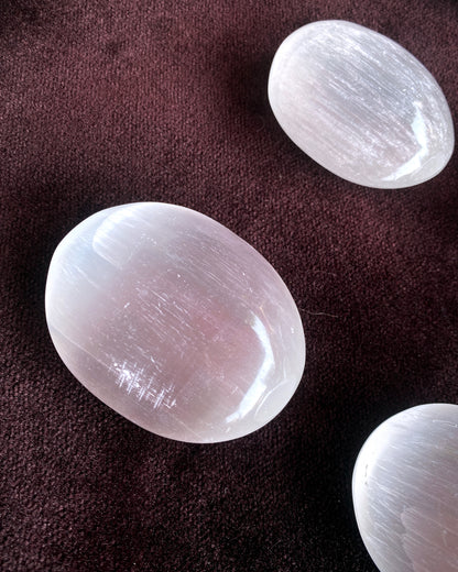 Selenite gemstone Palm Stone