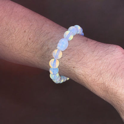 Opalite Skull Beaded Bracelet