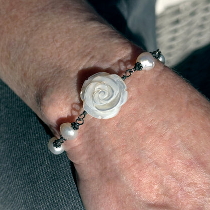 Mother of Pearl Rose Bracelet