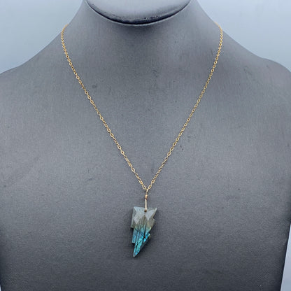 Labradorite Lightning Bolt Necklace
