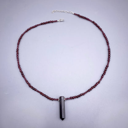 Garnet Point Beaded Necklace