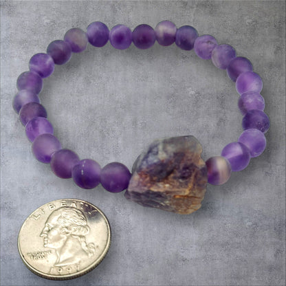 Raw Amethyst Beaded Bracelet