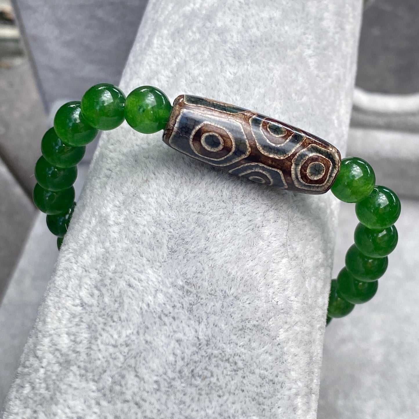 Jade and Tibetan Agate Bracelet