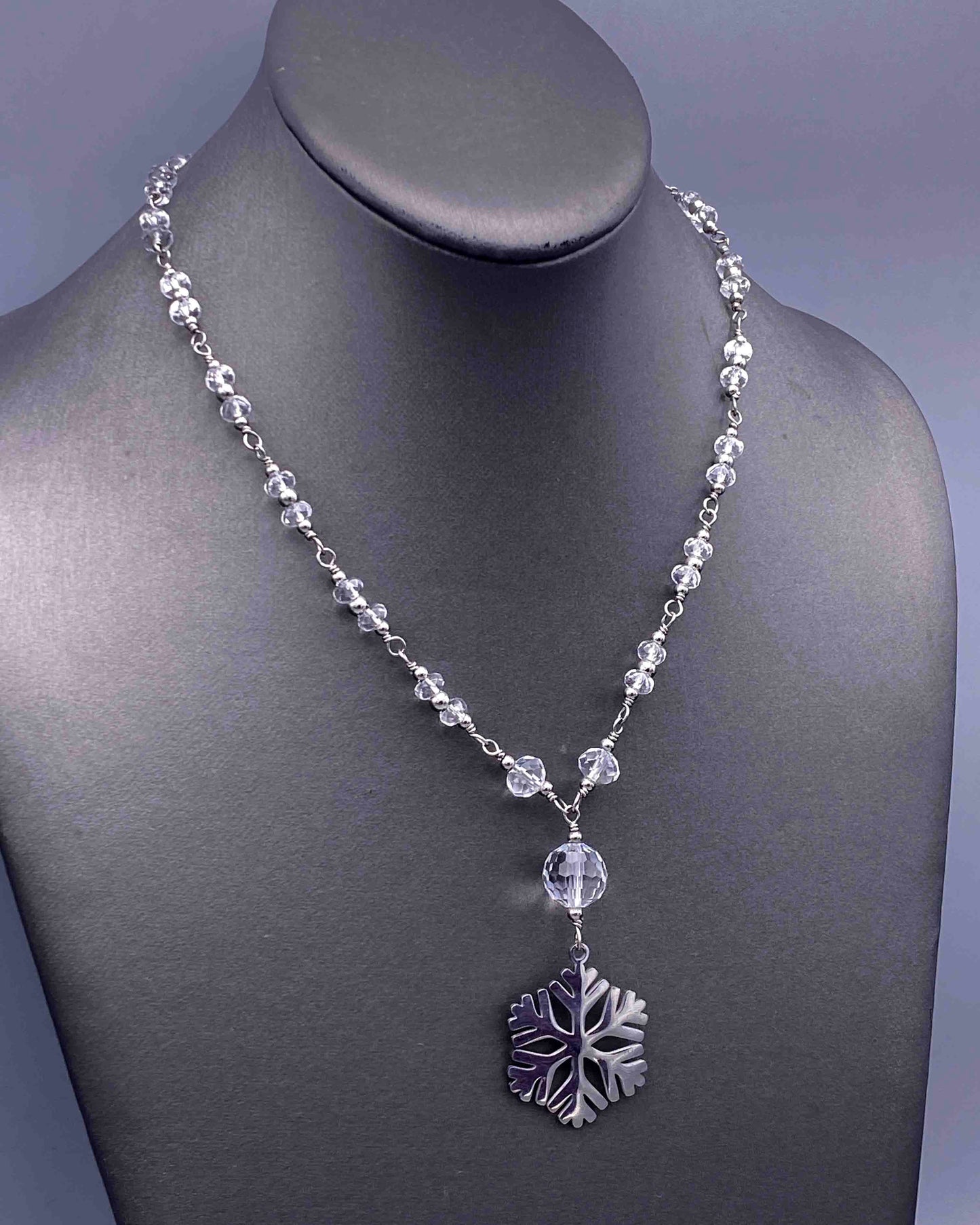 Snowflake and Quartz necklace