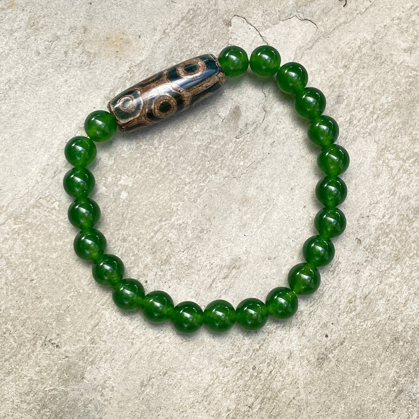 Jade and Tibetan Agate Bracelet