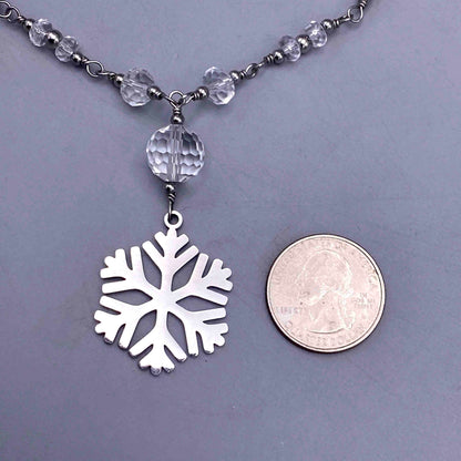 Snowflake and Quartz necklace