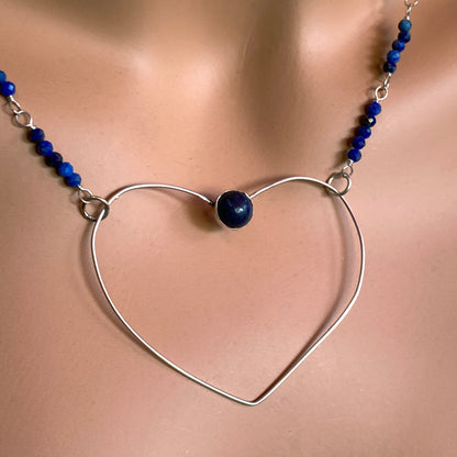 Lapis Lazuli Heart Pendant Necklace