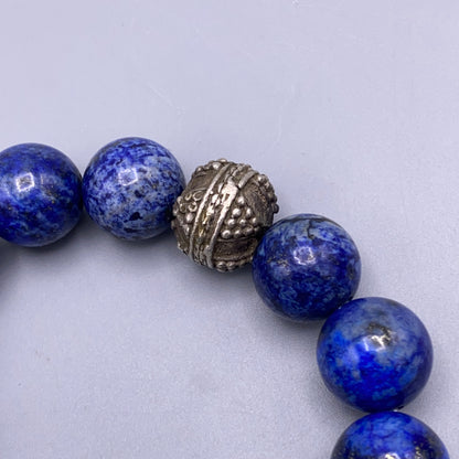 Lapis Lazuli gemstone and Vintage Sterling Silver Bracelet