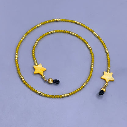 Yellow Agate and Mother of Pearl Star Eyeglass Holder
