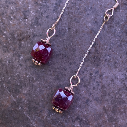 Dangly Ruby Earrings