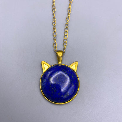 Lapis Lazuli gemstone Kitty Cat Necklace