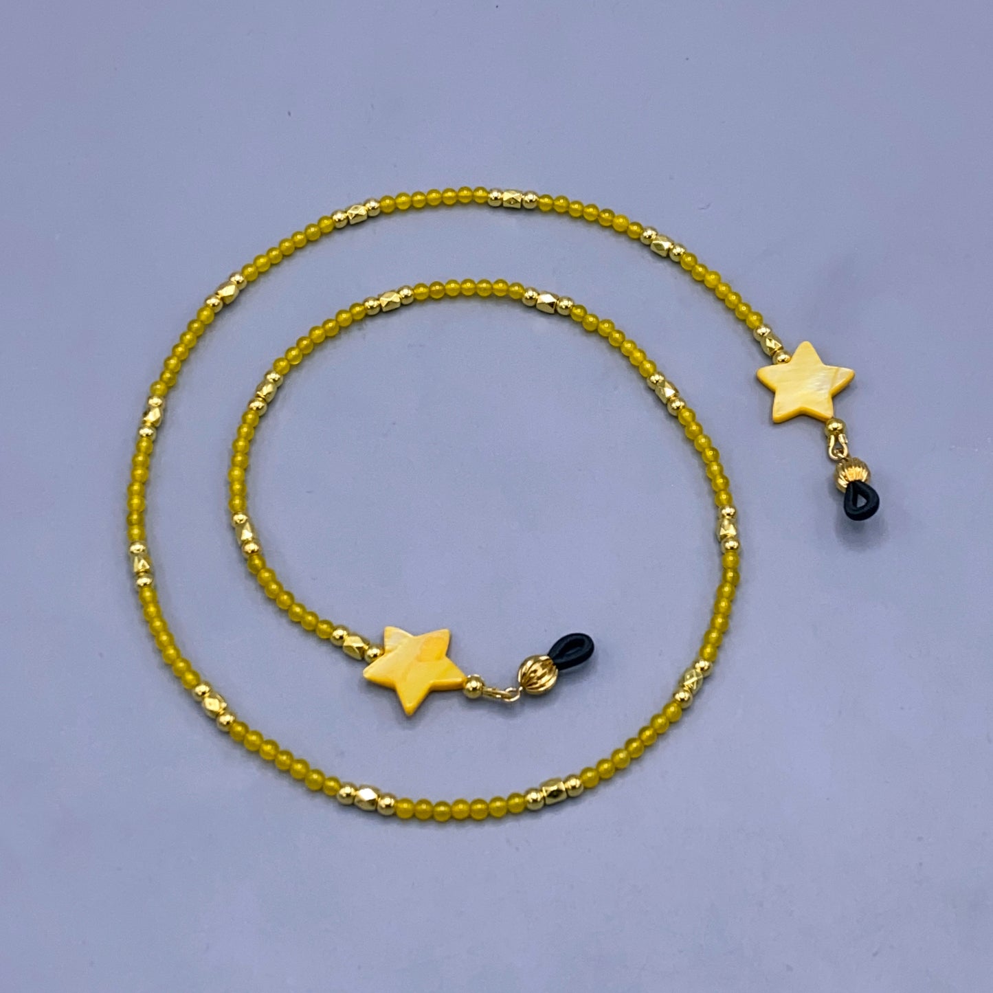 Yellow Agate and Mother of Pearl Star Eyeglass Holder