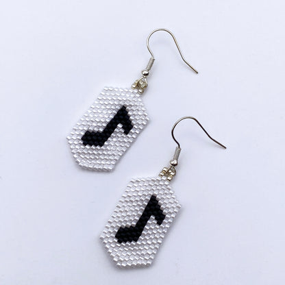 Music Note Seed Bead Earrings