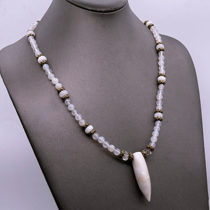 Jasper, Herkimer Diamond, White Agate Beaded necklace