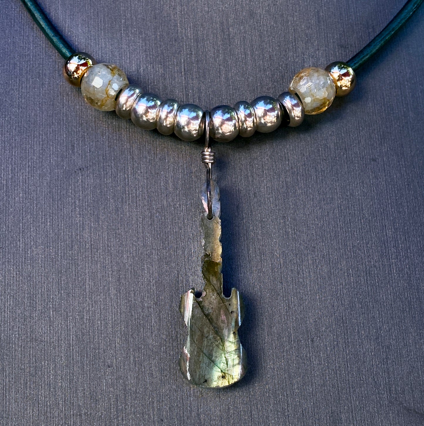 Labradorite Guitar Necklace