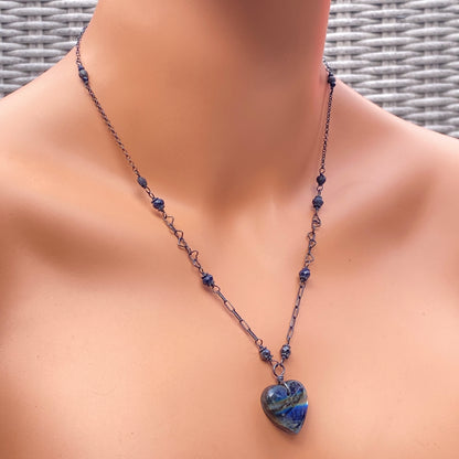 Labradorite Heart Necklace