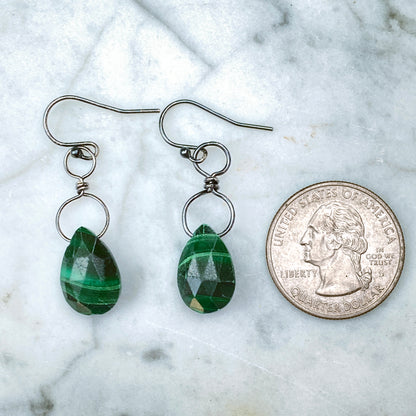 Malachite Drop Dangle Earrings