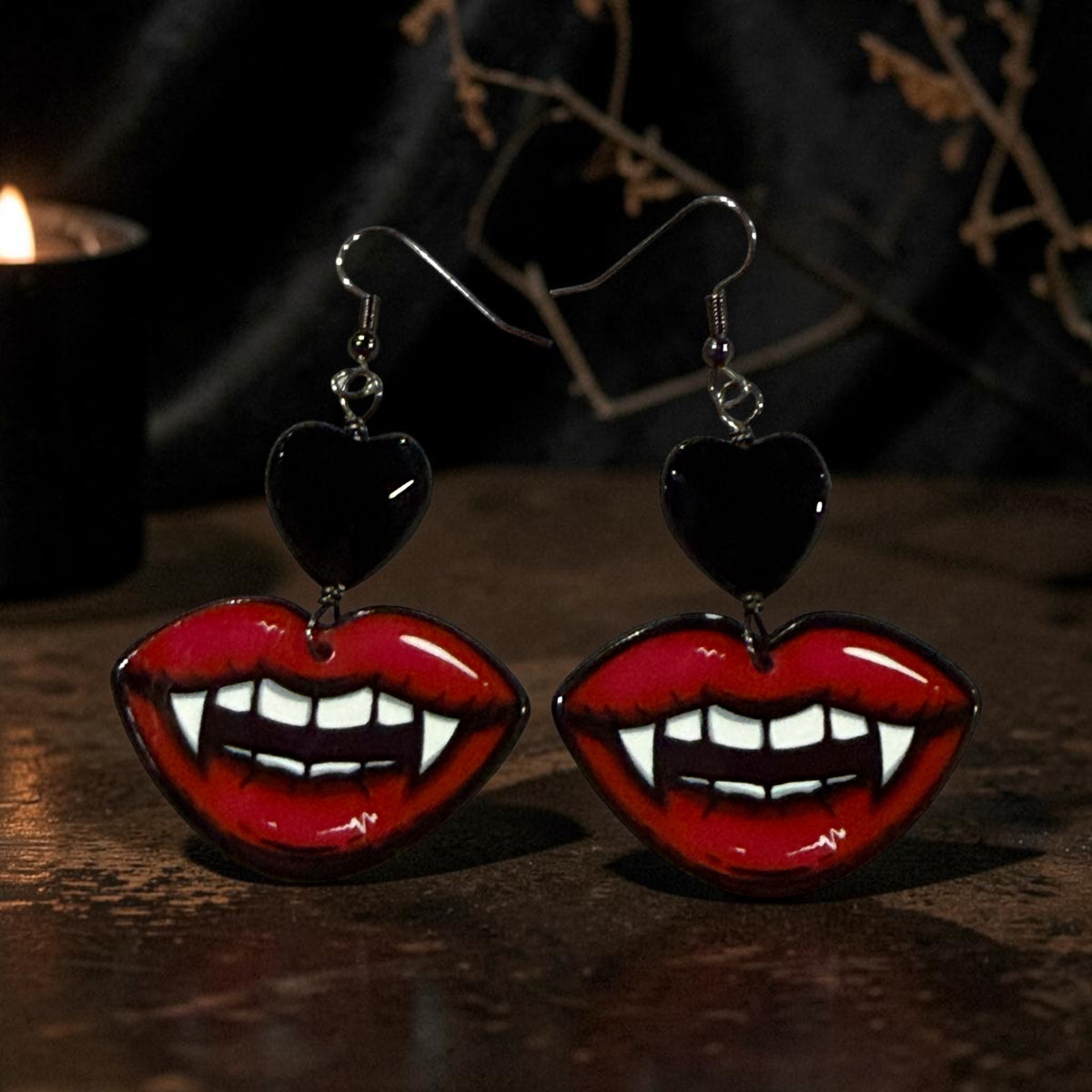 Vampire And Onyx Earrings