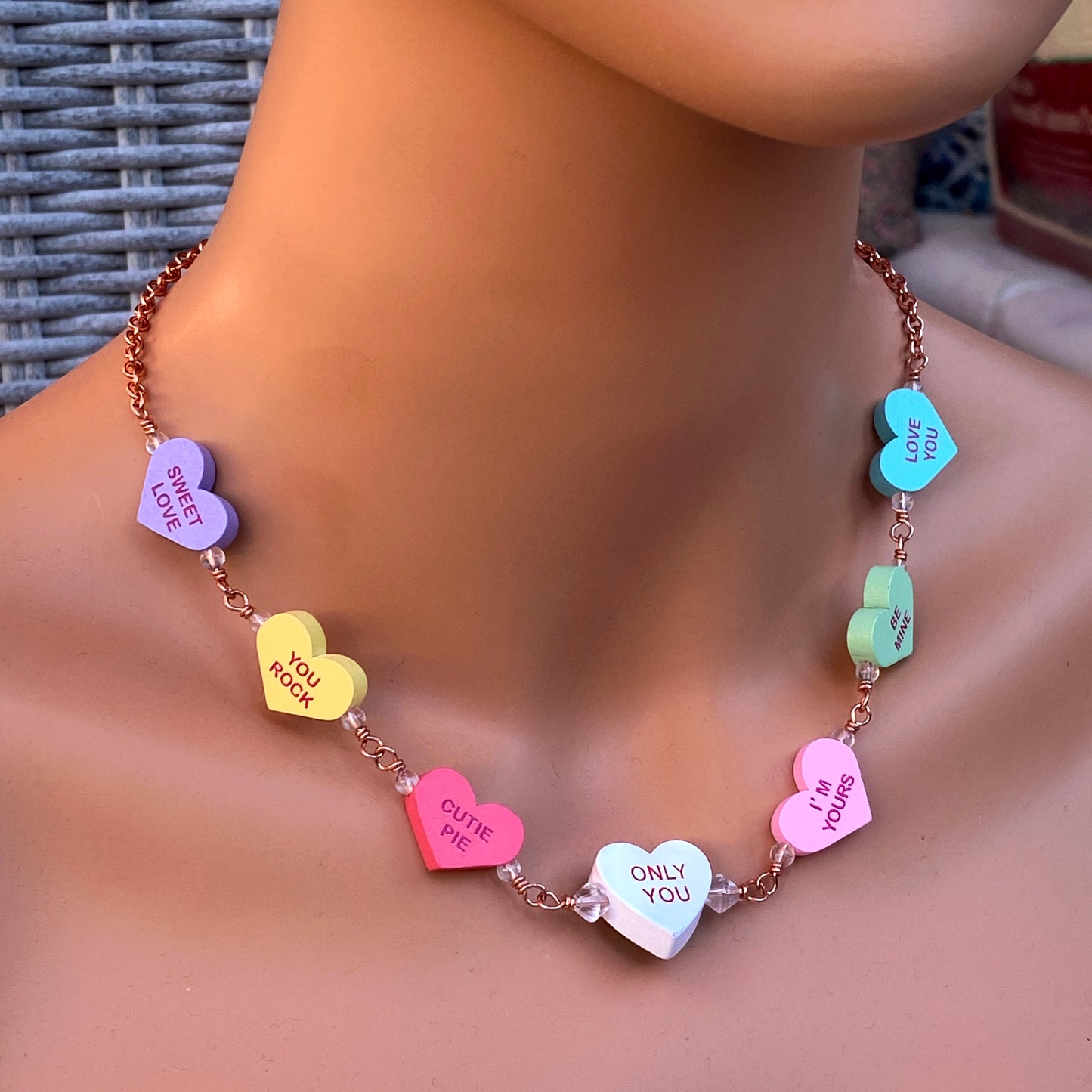 Candy Heart Necklace with Quartz