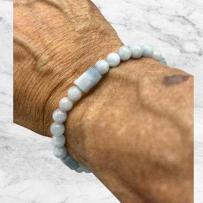 Aquamarine gemstone stretch Bracelet