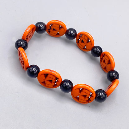 Jack-o’-lantern gemstone stretch bracelets