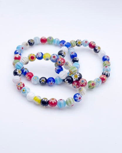 Millefiori flower Glass Bracelet